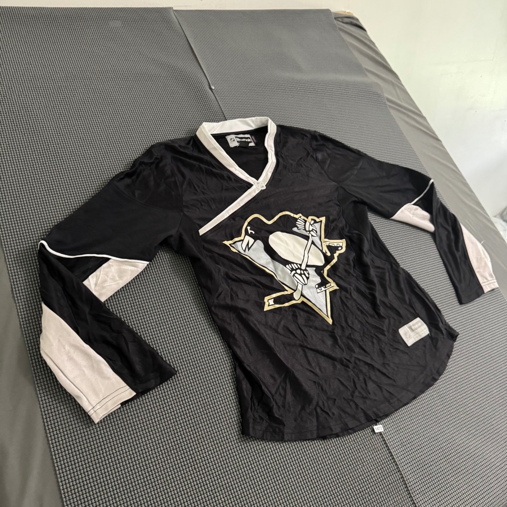 Reebok Pittsburgh Penguins NHL Womens Jersey Black White Long Sleeve Large - Picture 2 of 7